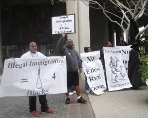 Blacks protest illegals -