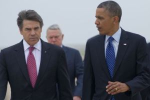 Perry meets with Obama - AP photo
