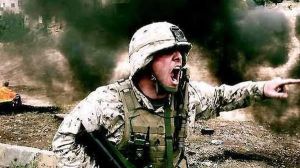 American soldier in combat
